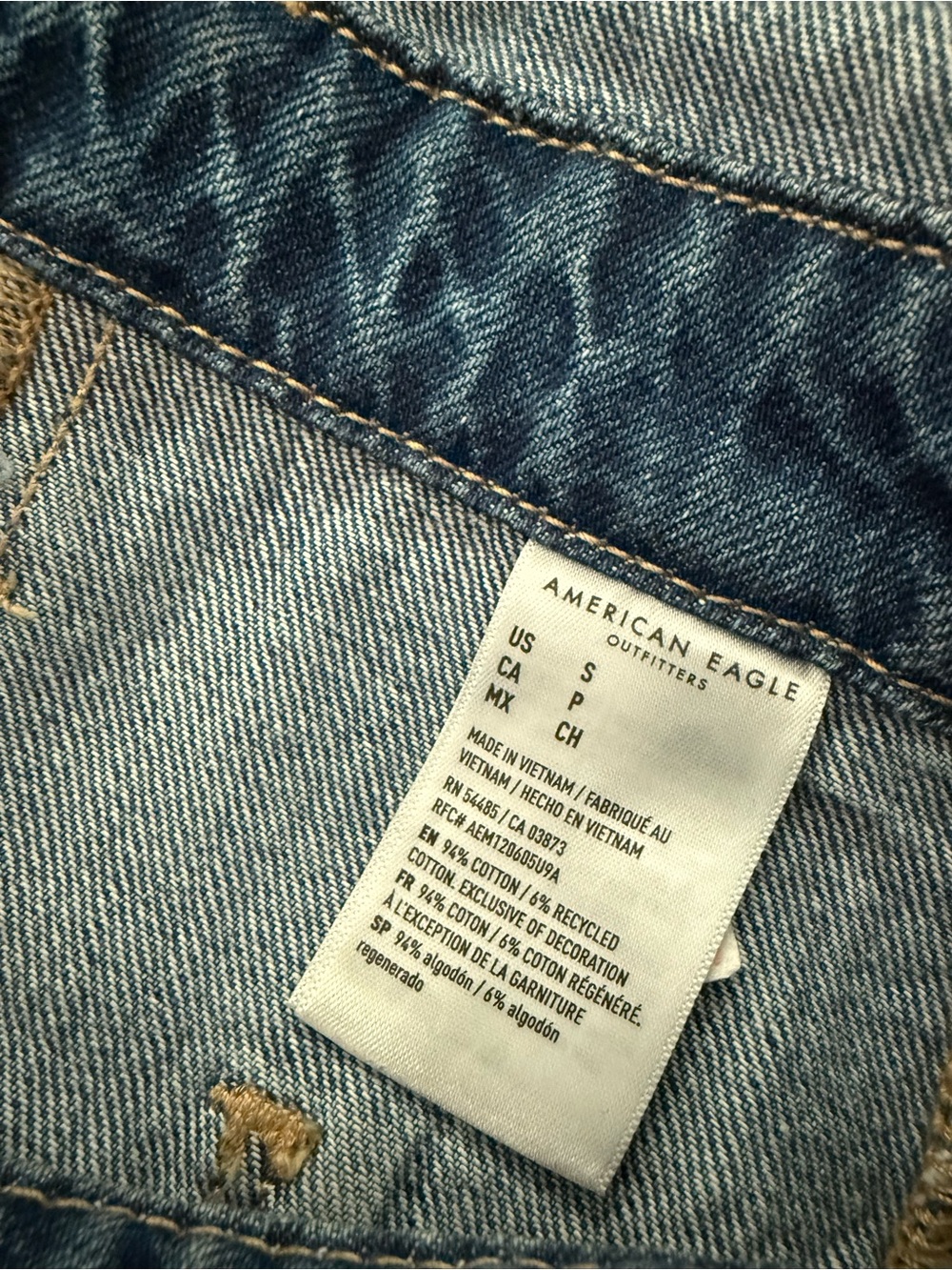 American Eagle Denim Overall Shorts - Size Small - Picture 3 of 6